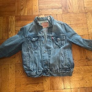 Levis Denim Trucker Jacket Womens Medium Blue Button Front Medium Wash